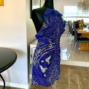 Roberto Cavalli halter neck cocktail dress